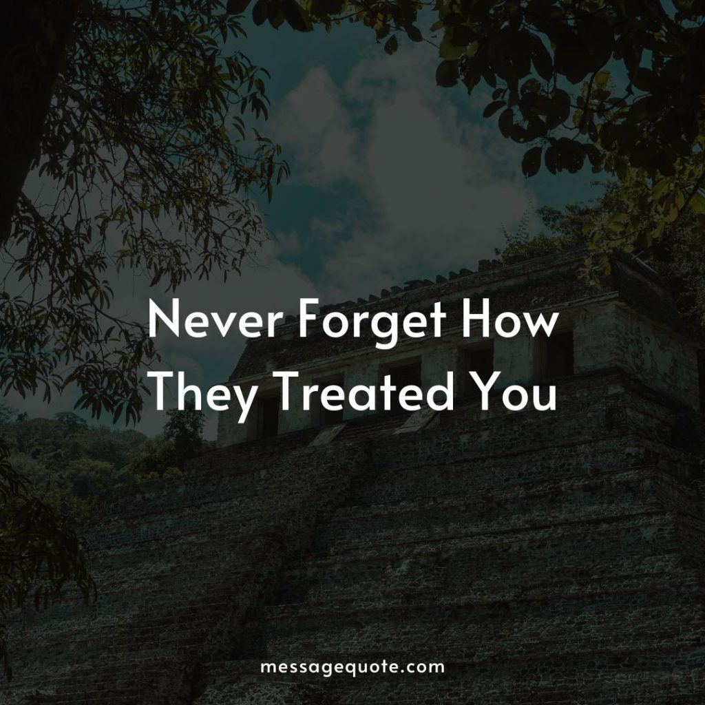 Never forget how they treated you Quotes